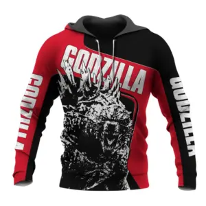 Alternative view of Godzilla Fans Godzilla All Over Print Hoodie