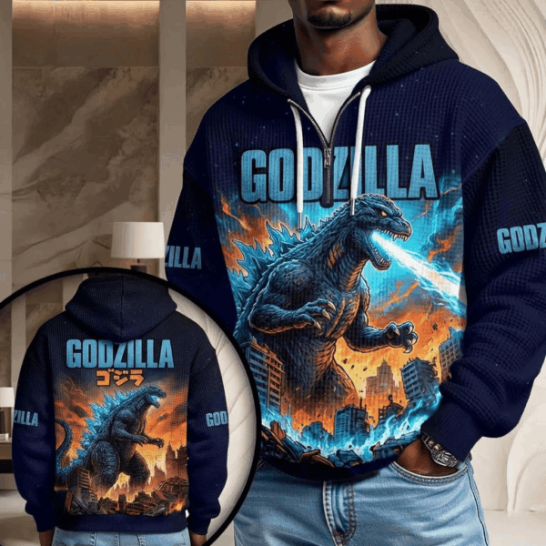 Godzilla King Of Monsters Waffle Hoodie