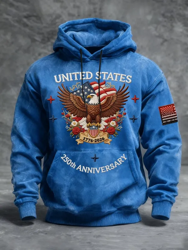 Vintage American 250th Anniversary Flag 3D Hoodie - THK122320 - Image 5