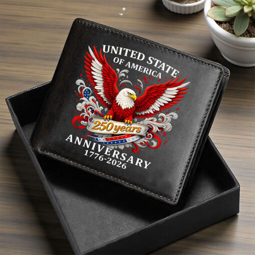 Alternative view of Personalized America 250th Anniversary Leather Wallet