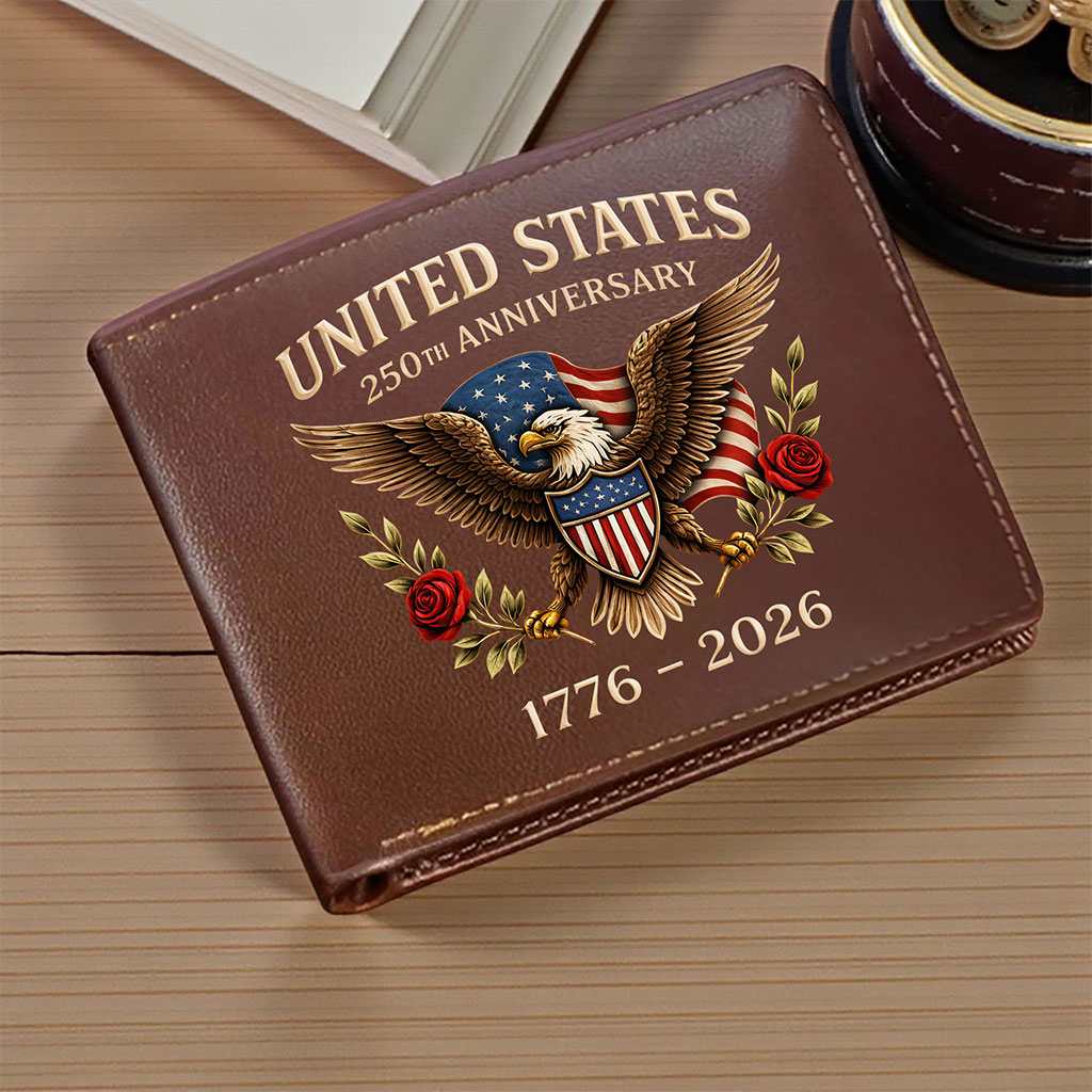 Personalized America 250th Anniversary Leather Wallet-THK122357 - Image 5