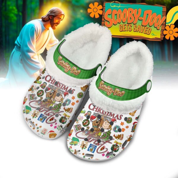 Scooby-Doo x Christmas Fleece Crocs Crocband Clogs Shoes Comfortable For Men Women and Kids