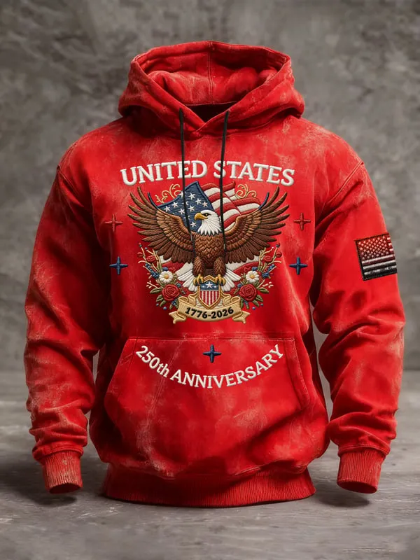 Vintage American 250th Anniversary Flag 3D Hoodie - THK122320 - Image 4