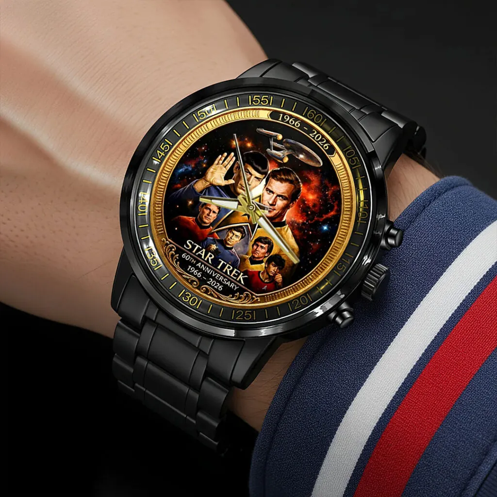 Star Trek 60th Anniversary Black Stainless Steel Watch- THK121407 - Image 4