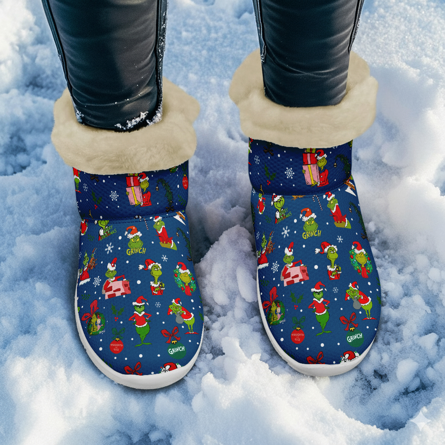 The Grinch Christmas Snow Boots Shoes - THK117976 - Image 2