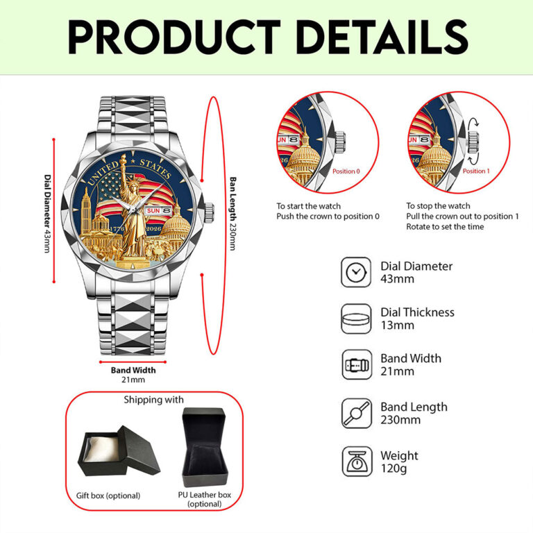 United States 250th Anniversary Alloy Luxury Quartz Watch - Image 6