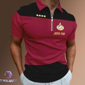 Personalized Star Trek The Next Generation Command Uniform 3D Zip Polo