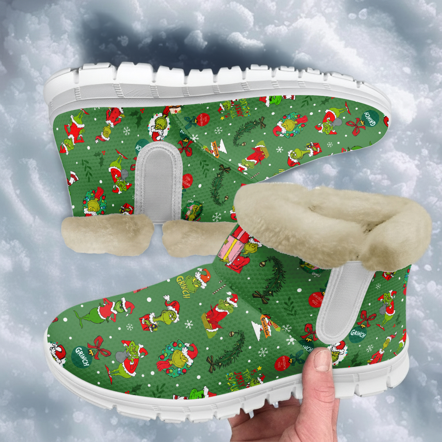 The Grinch Christmas Snow Boots Shoes - THK117966 - Image 3