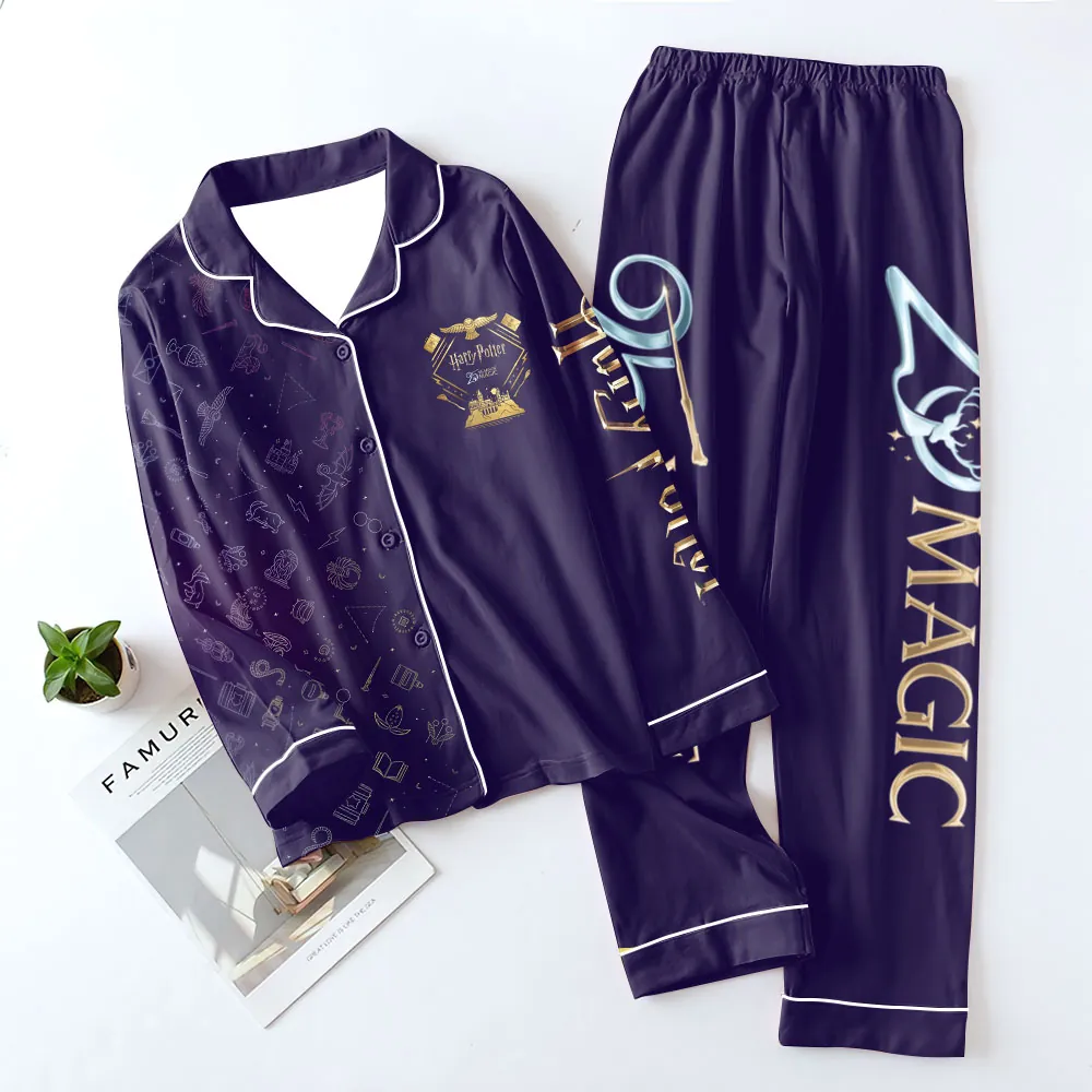 Harry Potter 25th Anniversary 2026 Satin Pajama Set with Piping - Image 2
