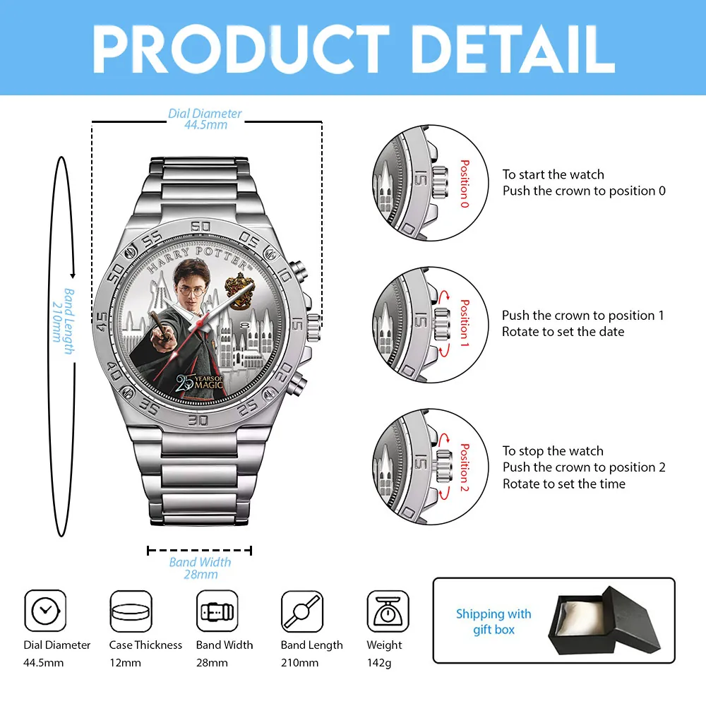 Harry Potter 25th Anniversary Black Stainless Steel Watch -THK120733 - Image 3