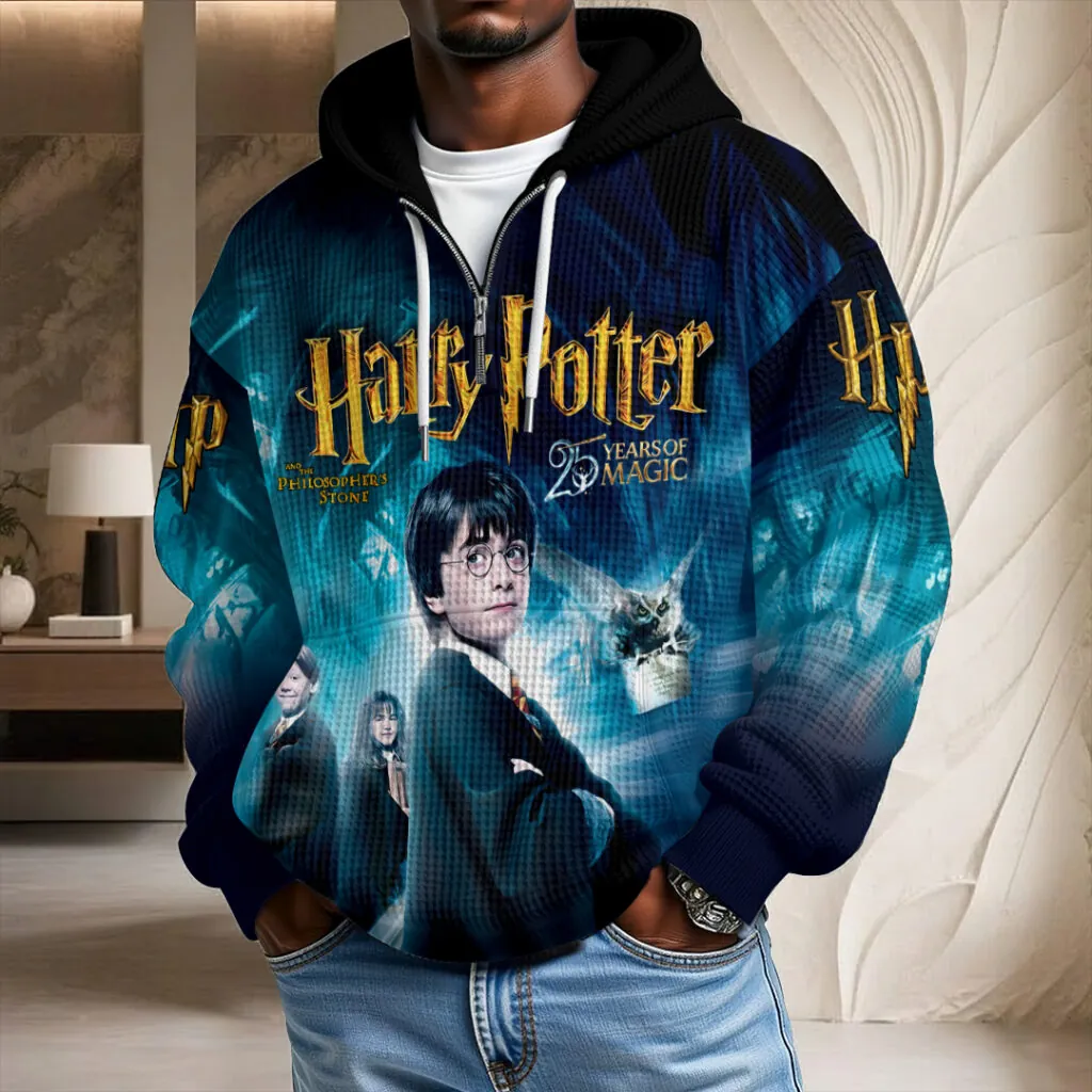 Harry Potter 25th Anniversary 3D Unisex Waffle Hoodie - Image 4