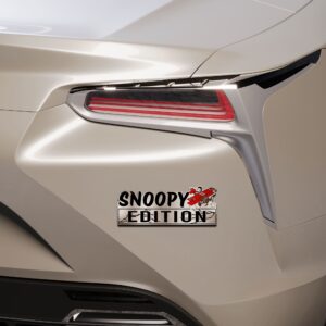 Alternative view of Snoopy Flying Airplane Edition Laser Engraved or 3D Inlayed Car Name Badge