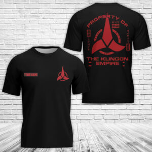 Personalized Star Trek Discovery Property Of Klingon Empire Red 3D Apparel
