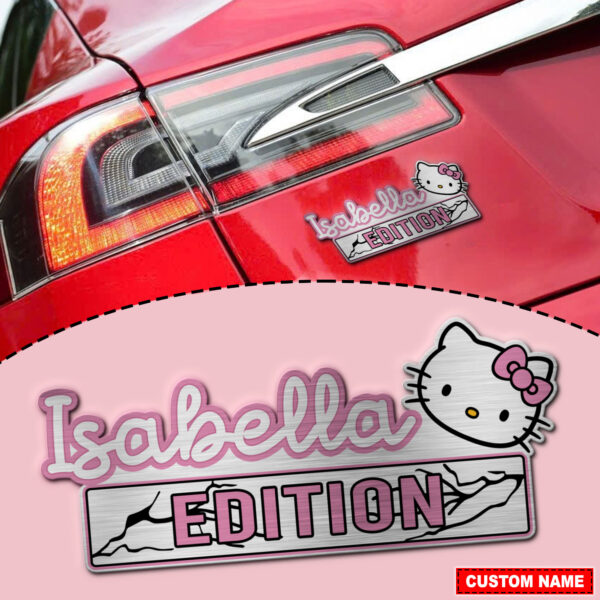 Hello Kitty Edition Laser Engraved Car Name Badge