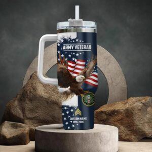 Alternative view of Personalized Veteran 40oz Stanley Tumbler
