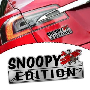 Snoopy Flying Airplane Edition Laser Engraved or 3D Inlayed Car Name Badge