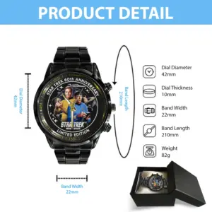 Alternative view of Star Trek Black Stainless Steel Watch-THK121206