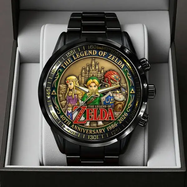 Alternative view of The Legend of Zelda 40th Anniversary Black Stainless Steel Watch -THK122217