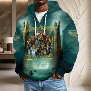 Alternative view of The Lord of the Rings 25th Anniversary 2026 Waffle Half Zip Hoodie