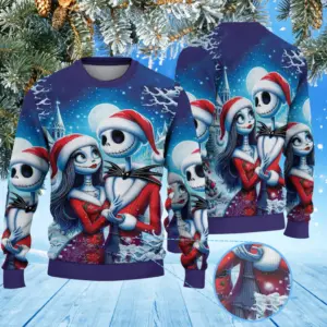 The Nightmare Before Christmas Jack And Sally Christmas Knitted Sweater