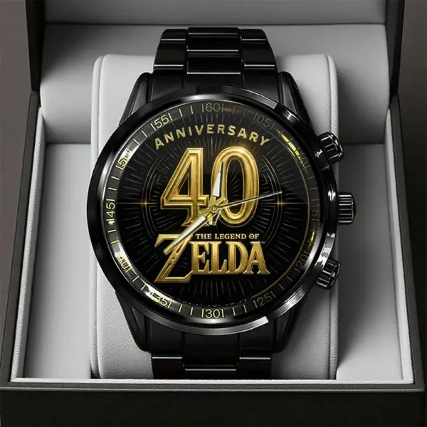 Alternative view of The Legend of Zelda 40th Anniversary Black Stainless Steel Watch-THK122768