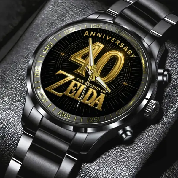 The Legend of Zelda 40th Anniversary Black Stainless Steel Watch-THK122768