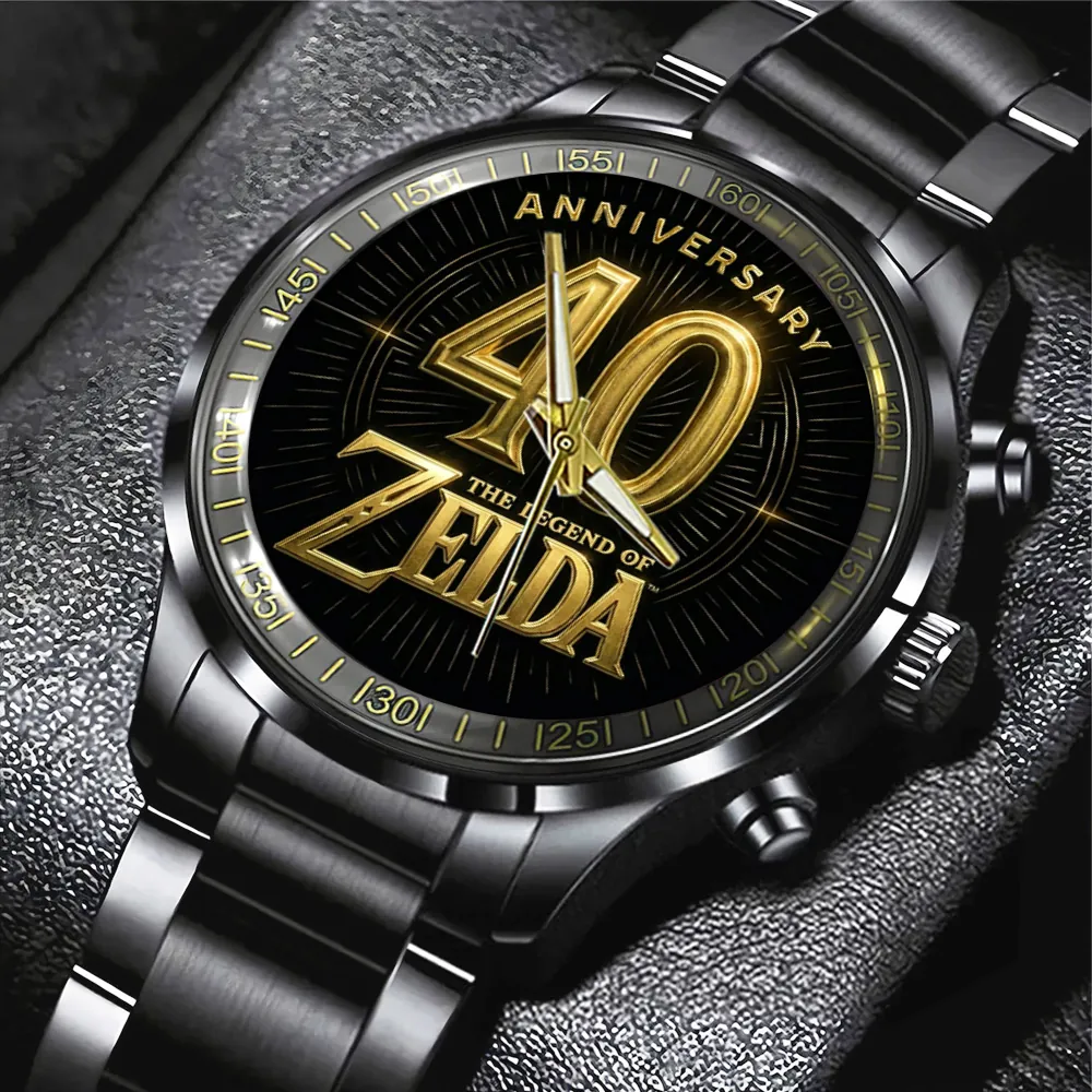 The Legend of Zelda 40th Anniversary Black Stainless Steel Watch-THK122768