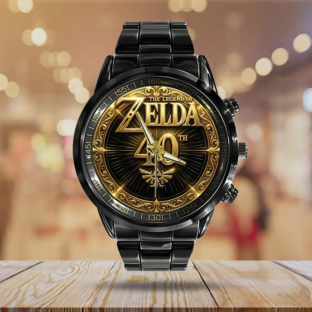 The Legend of Zelda 40th Anniversary Black Stainless Steel Watch - Image 3