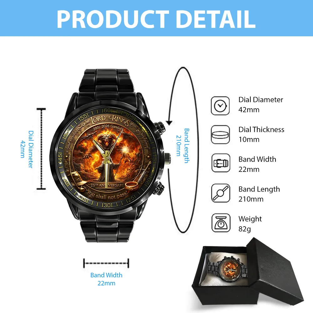 The Lord of the Rings Black Stainless Steel Watch -THK121315 - Image 5