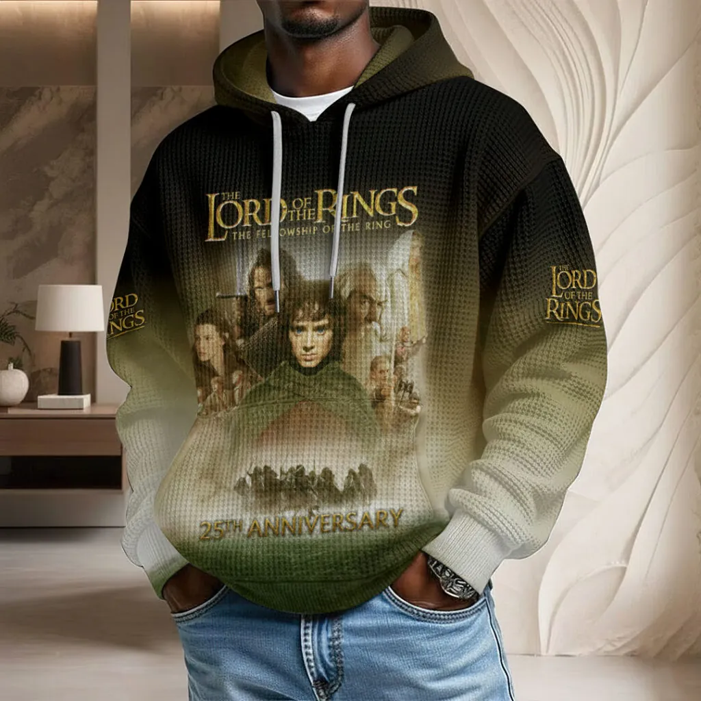 The Lord of the Rings 25th Anniversary 2026 Waffle Half Zip Hoodie-THK120098 - Image 3
