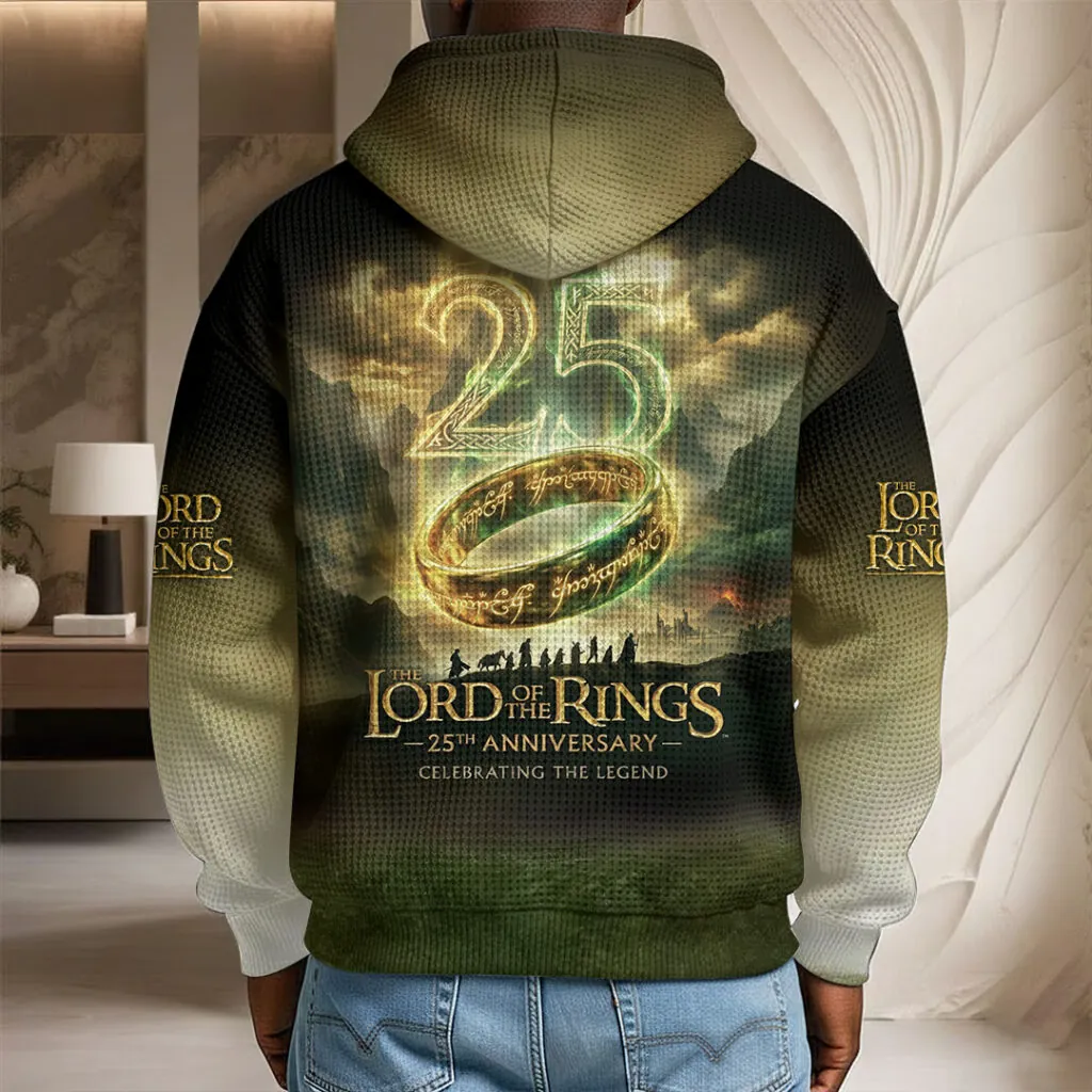 The Lord of the Rings 25th Anniversary 2026 Waffle Half Zip Hoodie-THK120098 - Image 4