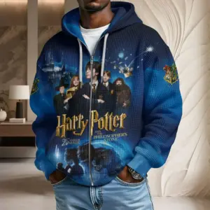 Alternative view of Harry Potter 25th Anniversary 3D Unisex Waffle Hoodie-THK120487
