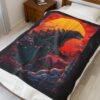 Godzilla Monster Sunset Quilt Blanket