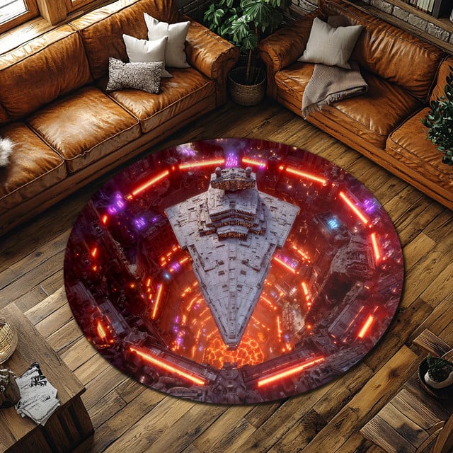 Mustafar Hangar Bay Round Rug