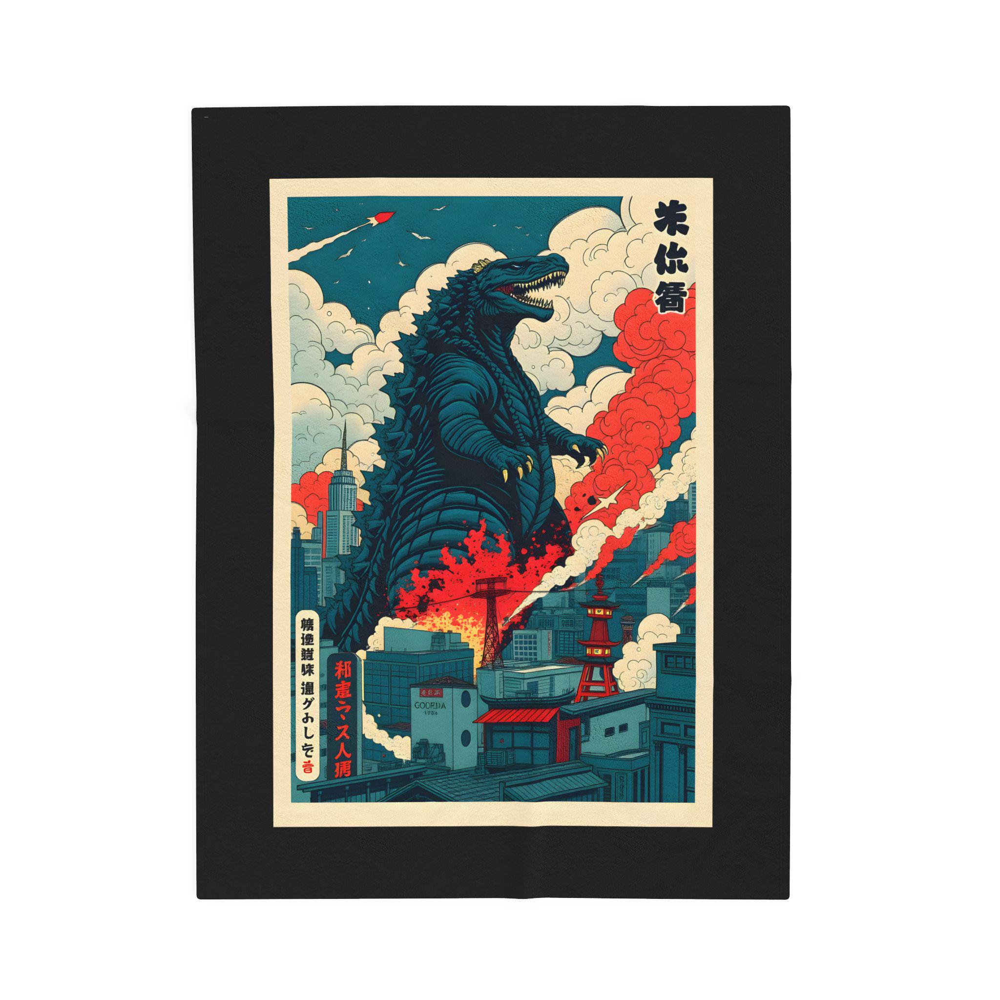 Retro Godzilla Quilt Blanket - Image 2