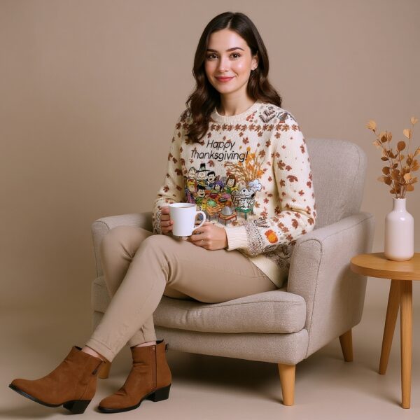 Alternative view of Snoopy Happy Thanksgiving Ugly Sweater