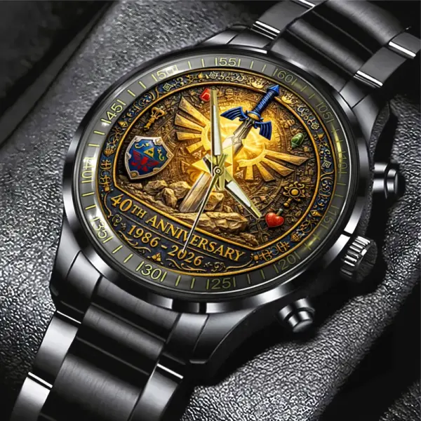 The Legend of Zelda 40th Anniversary Black Stainless Steel Watch -THK122090
