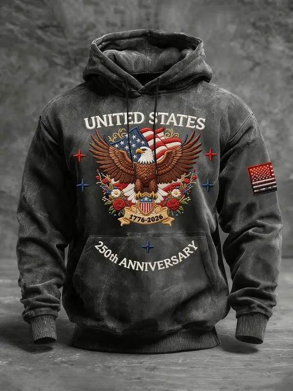 Vintage American 250th Anniversary Flag 3D Hoodie - THK122320