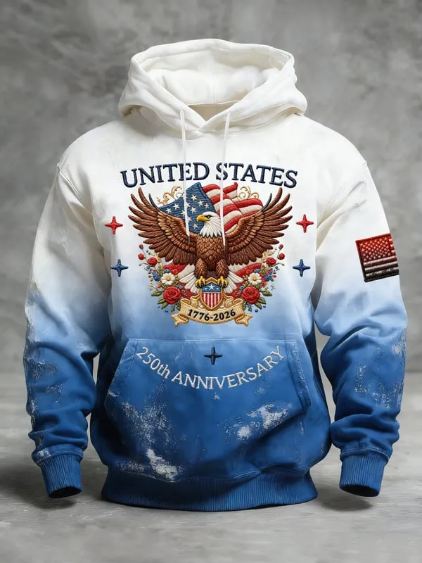 Vintage American 250th Anniversary Flag 3D Hoodie - THK122320 - Image 3