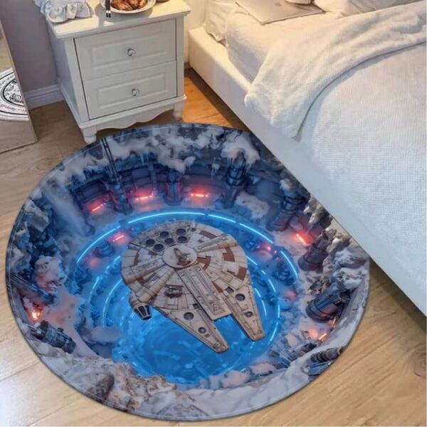 Alternative view of Hoth Hangar Bay Round Rug