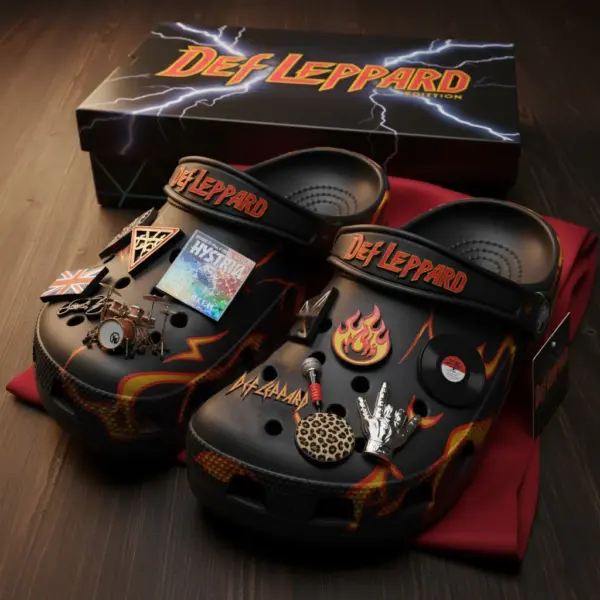 DEEF LEPPARD PREMIUM Crocs Clogs Shoes