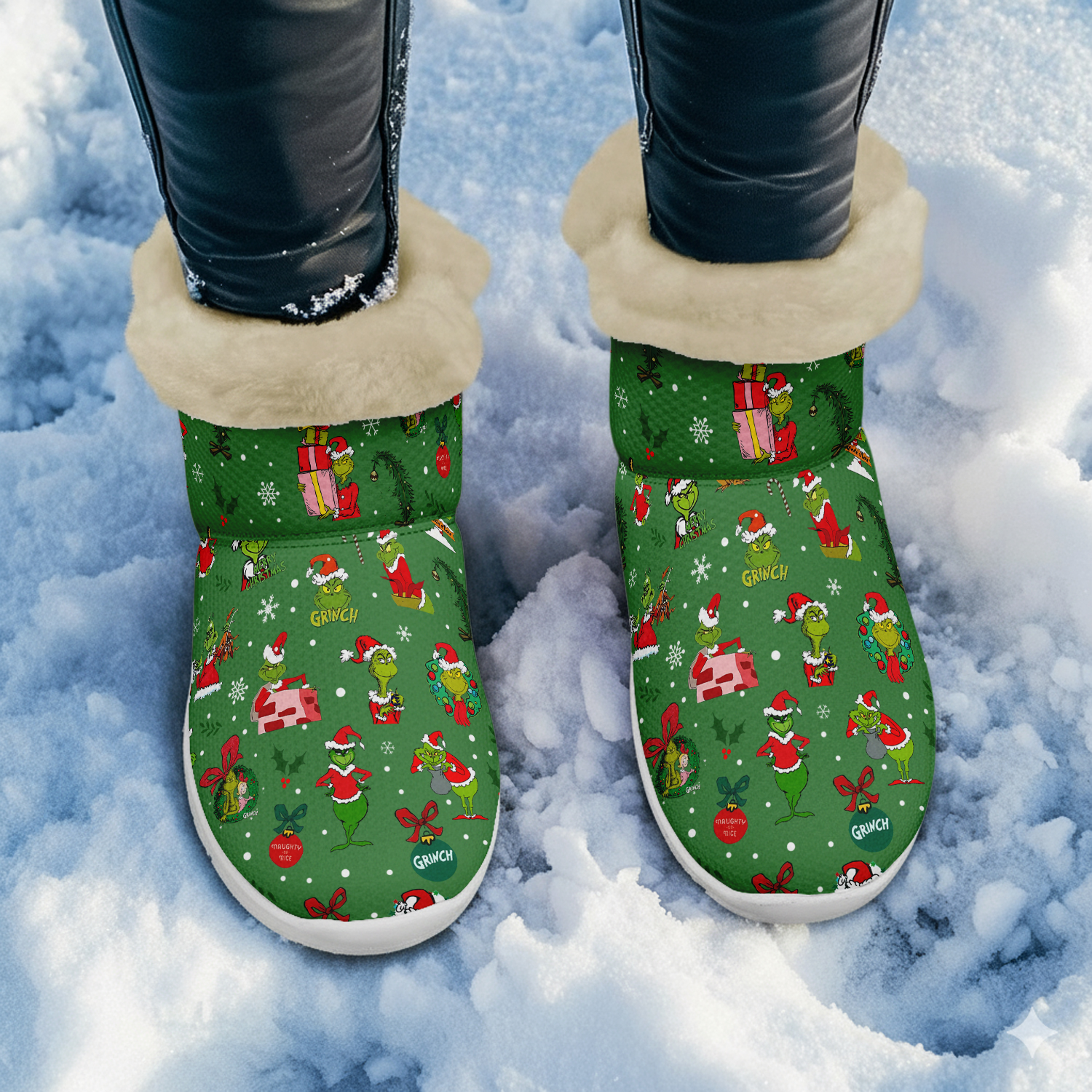 The Grinch Christmas Snow Boots Shoes - THK117966 - Image 2