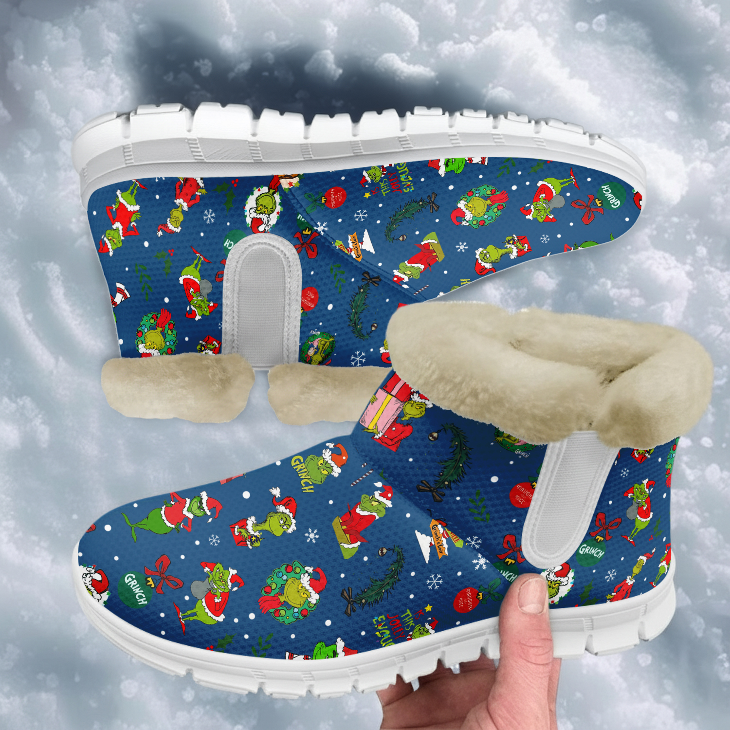 The Grinch Christmas Snow Boots Shoes - THK117976 - Image 3