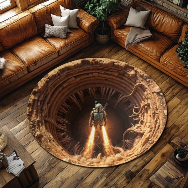 Straight Outta Pit Round Rug