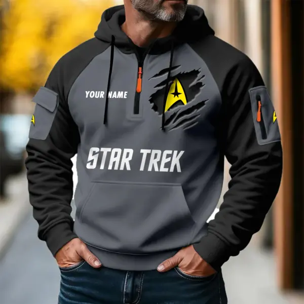 Alternative view of Personalized Star Trek Halfzip Hoodie - THK123572