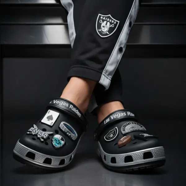 Alternative view of Las Vegas Raiders Premium Crocs Clogs Shoes