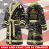 Personalized Veteran Tropical Camo Custom Rank & Name Bathrobe