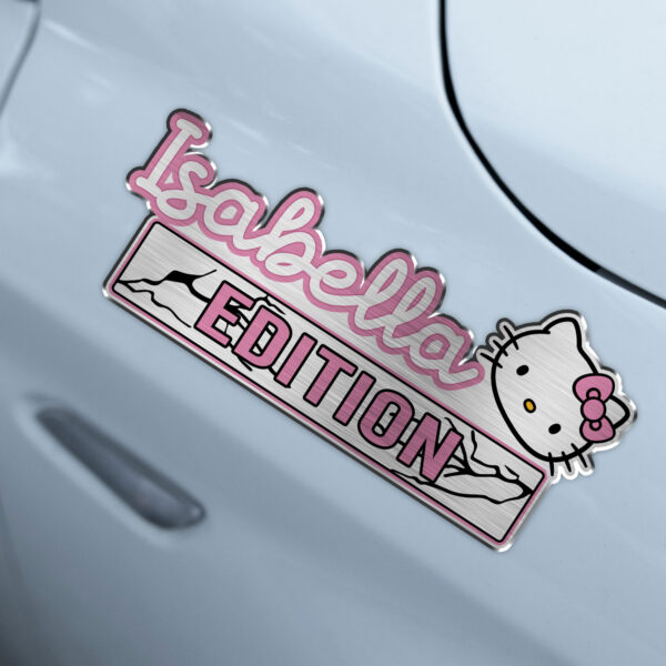 Alternative view of Hello Kitty Edition Laser Engraved Car Name Badge