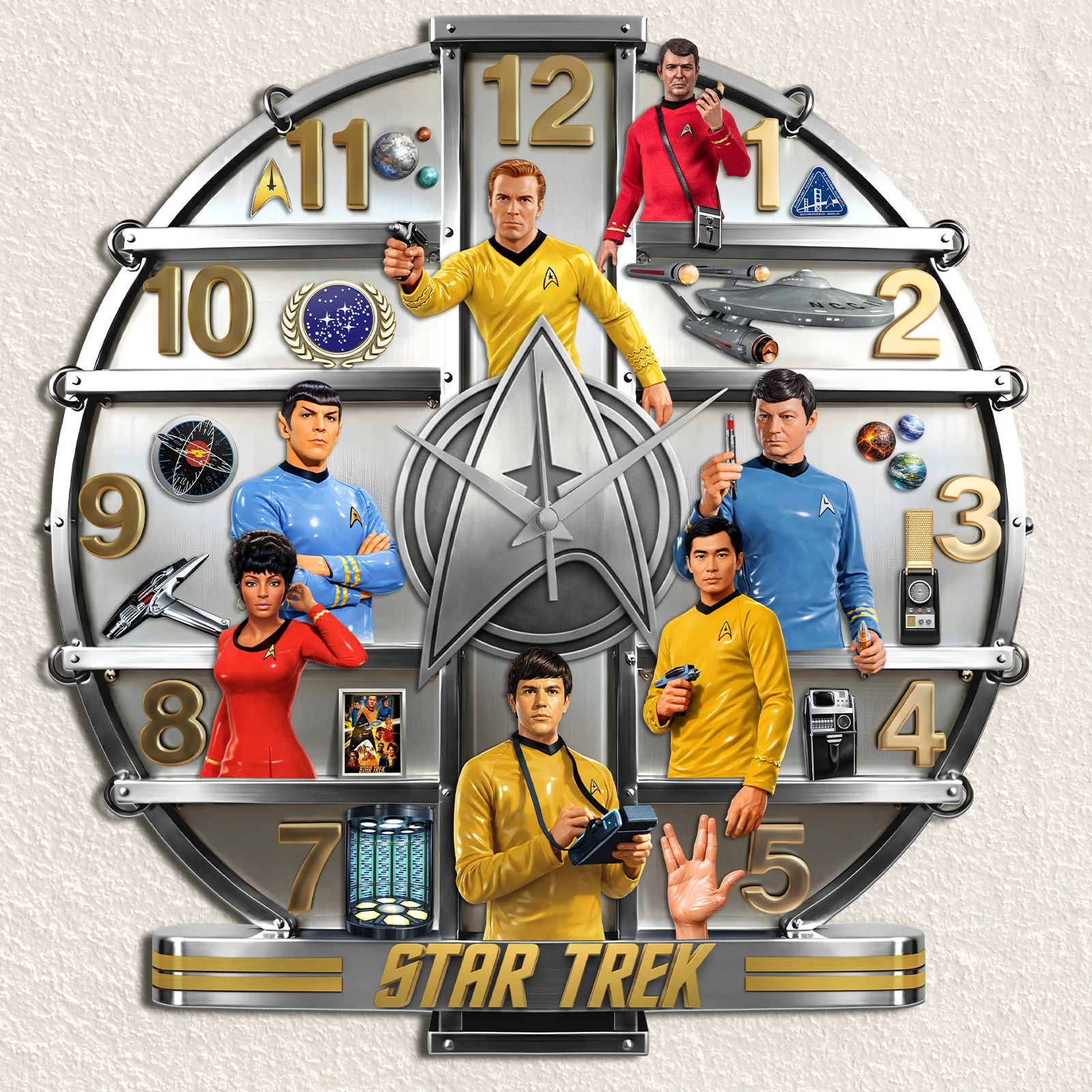 Star Trek Iconic Crew 3D Visual Effect Acrylic Wall Clock - Image 4