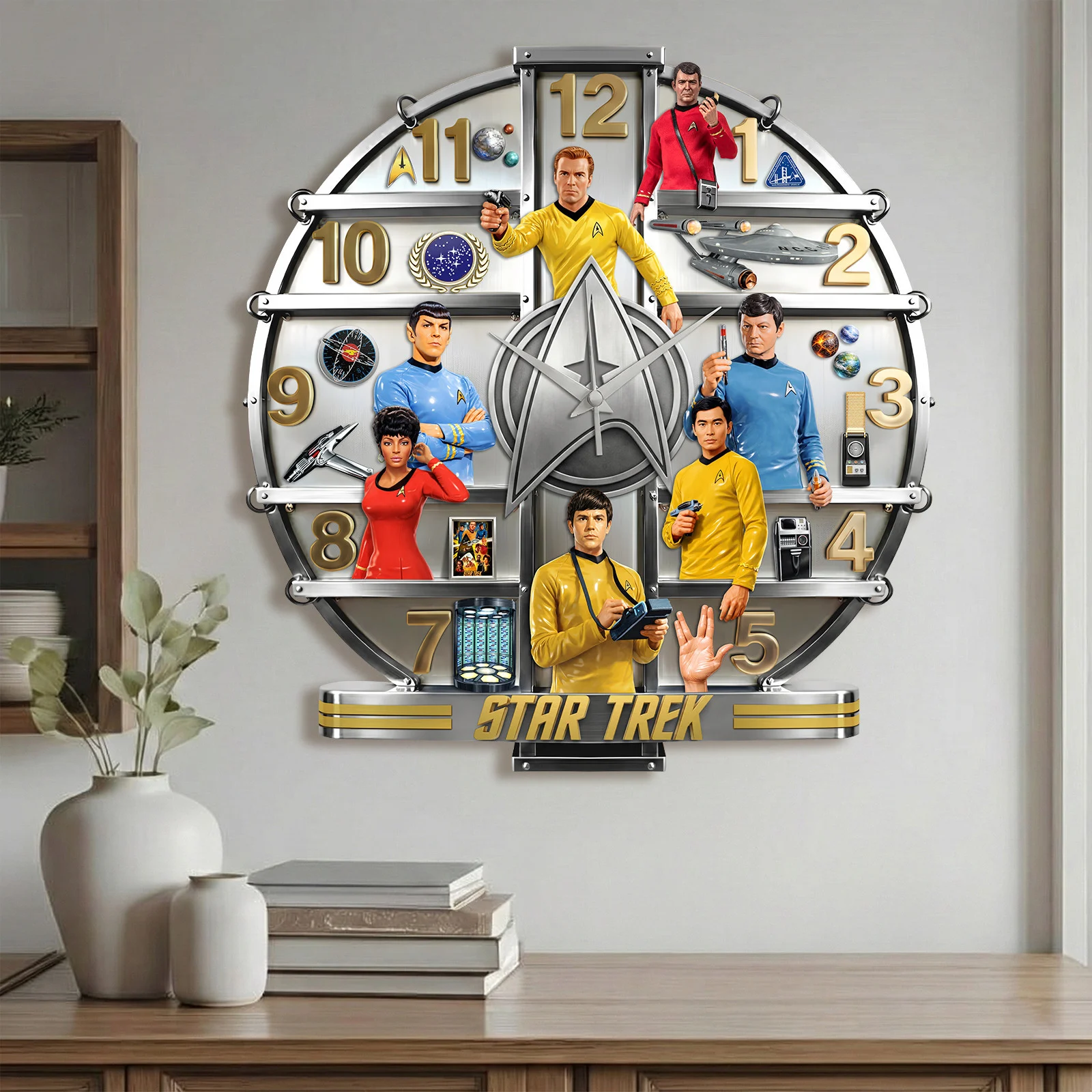Star Trek Iconic Crew 3D Visual Effect Acrylic Wall Clock - Image 2